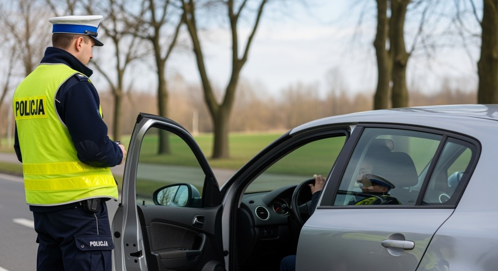 Pijany kierowca utknął w zaspie podczas próby odjazdu