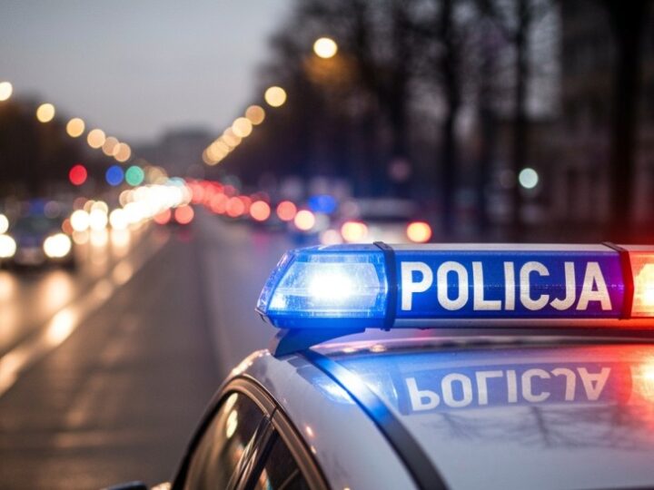 Kierowca BMW dachował w rowie po niebezpiecznym manewrze z radiowozem w pobliżu