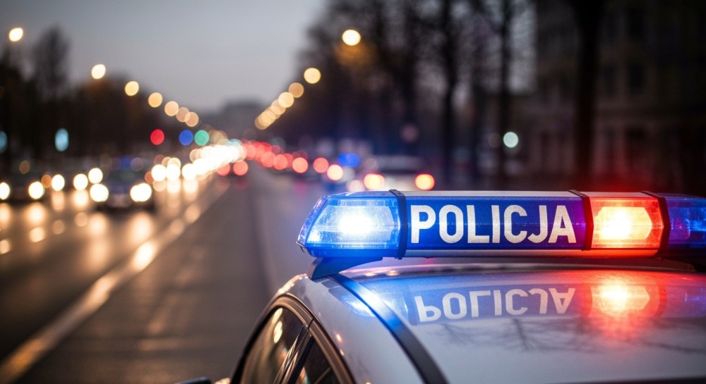 Kierowca BMW dachował w rowie po niebezpiecznym manewrze z radiowozem w pobliżu